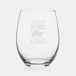 Grappige Schildpad Citaat Vintage Vector Design_1 Wijnglas Zonder Voet