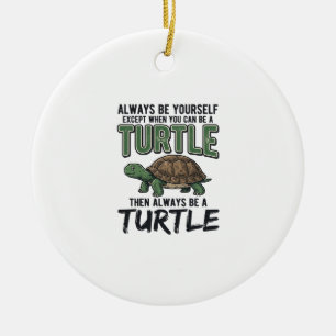 Grappige Schildpad Citaat Vintage Vector Ontwerp_1 Keramisch Ornament