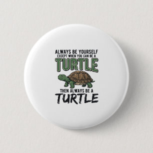 Grappige Schildpad Citaat Vintage Vector Ontwerp_1 Ronde Button 5,7 Cm