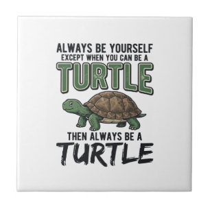Grappige Schildpad Citaat Vintage Vector Ontwerp_1 Tegeltje