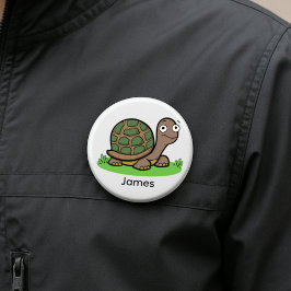 Grappige Schildpad Custom Ronde Button 5,7 Cm