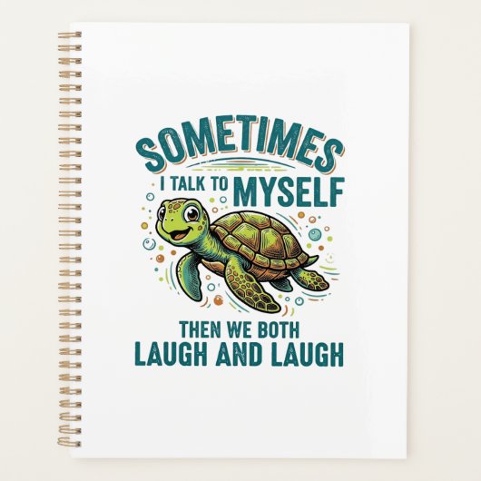 Grappige Schildpad Die Met Zichzelf Praat Vintage Planner (Voorkant)