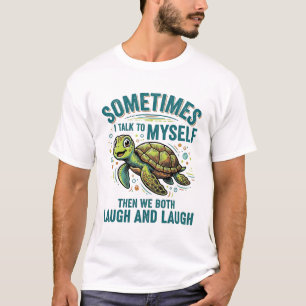 Grappige Schildpad Die Tegen Zichzelf Praat Vintag T-shirt