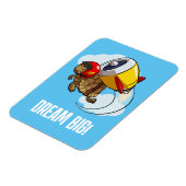 Grappige Schildpad Droom Groot! Motiverende Jet Ca Magneet (Linkerzijde)