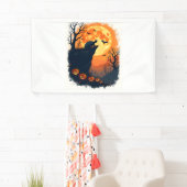 Grappige Schildpad Halloween Silhouet Spookachtige Spandoek (Insitu)