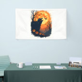 Grappige Schildpad Halloween Silhouet Spookachtige Spandoek (Beurs)