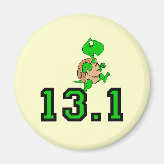 Grappige schildpad halve marathon magneet (Voorkant)