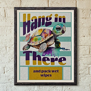 Grappige schildpad Hang er motivatie in Poster