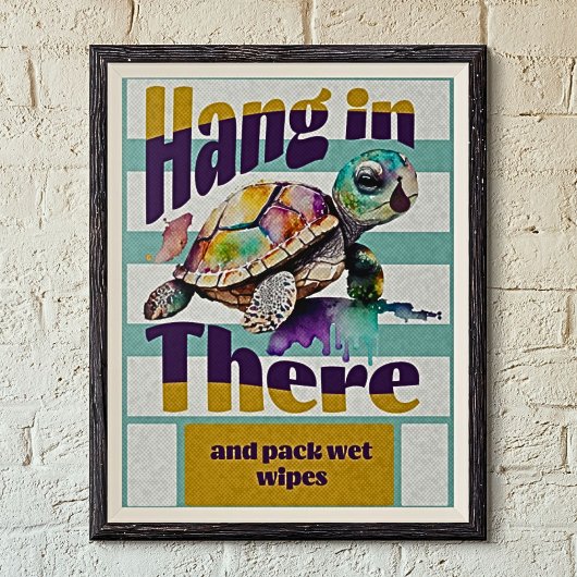 Grappige schildpad Hang er motivatie in Poster