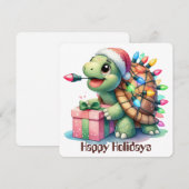 Grappige Schildpad Kerst Kaart (Voorkant / Achterkant)