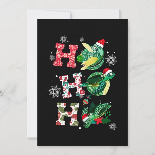 Grappige Schildpad Kerst Liefhebbers Feestdagenkaart (Voorkant)