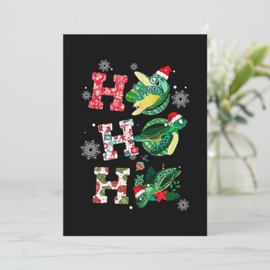 Grappige Schildpad Kerstliefhebbers Feestdagenkaart (Staand voorkant)