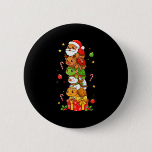 Grappige Schildpad Kerstman Elf Sneeuwman Kerst Vr Ronde Button 5,7 Cm