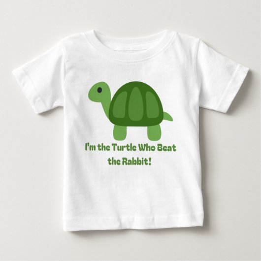 Grappige Schildpad Kinder Shirt Beat the Rabbit (Voorkant)