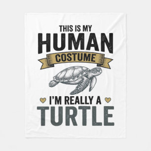 Grappige Schildpad Kostuum Vintage Gravure Ontwerp Fleece Deken