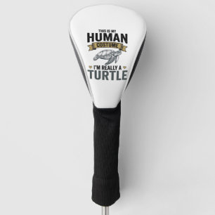 Grappige Schildpad Kostuum Vintage Gravure Ontwerp Golfheadcover