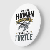 Grappige Schildpad Kostuum Vintage Gravure Ontwerp Grote Klok (Hoek)