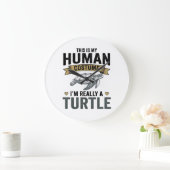 Grappige Schildpad Kostuum Vintage Gravure Ontwerp Grote Klok (Huis)