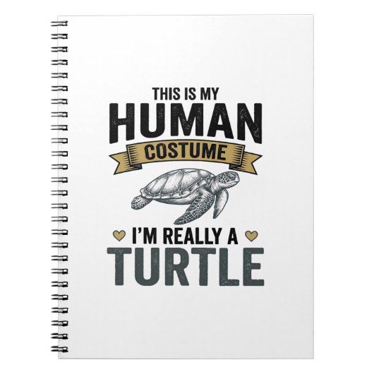 Grappige Schildpad Kostuum Vintage Gravure Ontwerp Notitieboek (Voorkant)