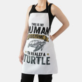 Grappige Schildpad Kostuum Vintage Gravure Ontwerp Schort (Insitu)