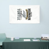 Grappige Schildpad Kostuum Vintage Gravure Ontwerp Spandoek (Beurs)