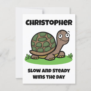Grappige Schildpad Langzaam En Gestaag Aangepaste  Briefkaart