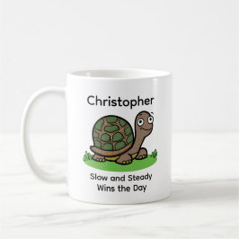 Grappige Schildpad Langzaam En Gestaag Aangepaste Koffiemok