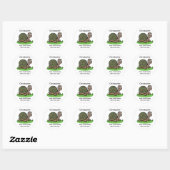 Grappige Schildpad Langzaam En Gestaag Aangepaste Ronde Sticker (Vel)