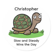 Grappige Schildpad Langzaam En Gestaag Aangepaste 