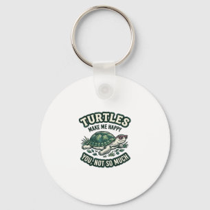 Grappige Schildpad Maakt Me Gelukkig Vintage Sleutelhanger