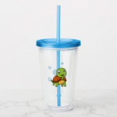 Grappige schildpad met bubbel acryl drinkbeker (Voorkant)