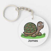 Grappige schildpad op maat sleutelhanger (Voorkant)