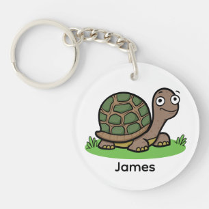 Grappige schildpad op maat sleutelhanger
