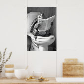 Grappige Schildpad Toiletprint, Krant Lezen Poster (Keuken)