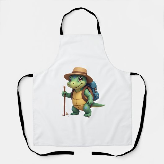 Grappige Schildpad Wandel Grafisch Kampeerliefhebb Schort (Voorkant)