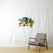 Grappige Schildpad Wandel Grafisch Kampeerliefhebb Wandkleed (In Situ (horizontaal))
