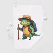 Grappige Schildpad Wandelende Grafische Camping Li Golfhanddoek (Insitu)