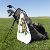 Grappige Schildpad Wandelende Grafische Camping Li Golfhanddoek (Groen)