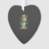 Grappige Schildpad Wandelende Grafische Camping Li Ornament (voorkant)