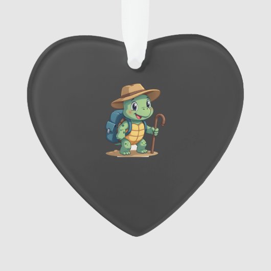 Grappige Schildpad Wandelende Grafische Camping Li Ornament (voorkant)