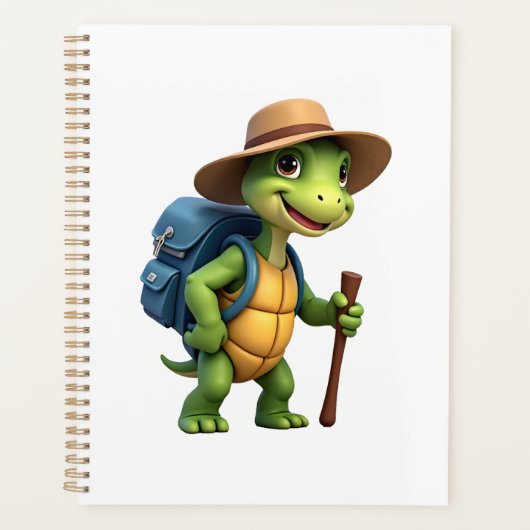 Grappige Schildpad Wandelende Grafische Camping Li Planner (Voorkant)