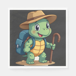 Grappige Schildpad Wandelende Grafische Camping Li Servet