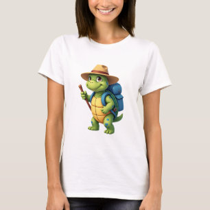 Grappige Schildpad Wandelende Grafische Camping Li T-shirt