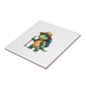 Grappige Schildpad Wandelende Grafische Camping Li Tegeltje (Zijkant)