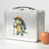 Grappige Schildpad Wandelende Grafische Kampeerlie (In situ)