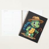 Grappige Schildpad Wandelende Grafische Kampeerlie Planner (Display)