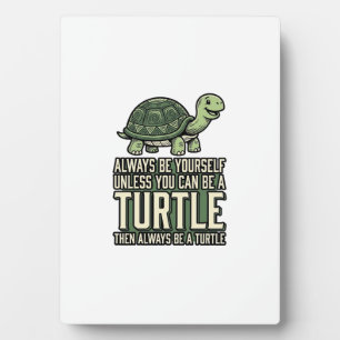 Grappige Schildpad Wees Jezelf Vintage Shirt Ontwe Fotoplaat
