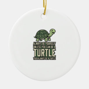 Grappige Schildpad Wees Jezelf Vintage Shirt Ontwe Keramisch Ornament