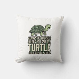 Grappige Schildpad Wees Jezelf Vintage Shirt Ontwe Kussen