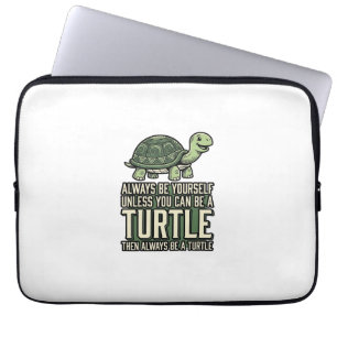 Grappige Schildpad Wees Jezelf Vintage Shirt Ontwe Laptop Sleeve